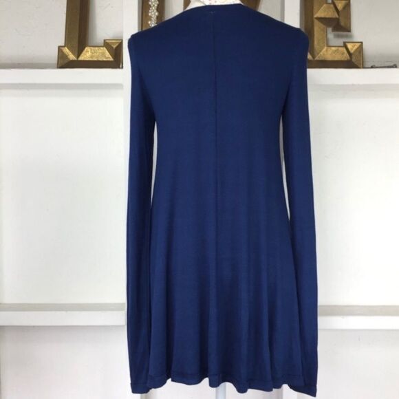 Free People Navy Swing Tunic Tee Ribbed Jersey XS - Picture 7 of 8